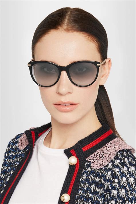 gucci cat-eye acetate and gold-tone sunglasses